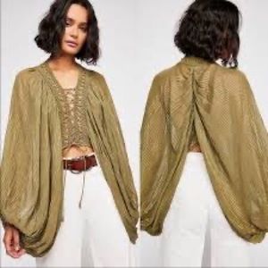 Free people lilia lace up blouse